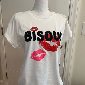 White and Red Graphic Tee